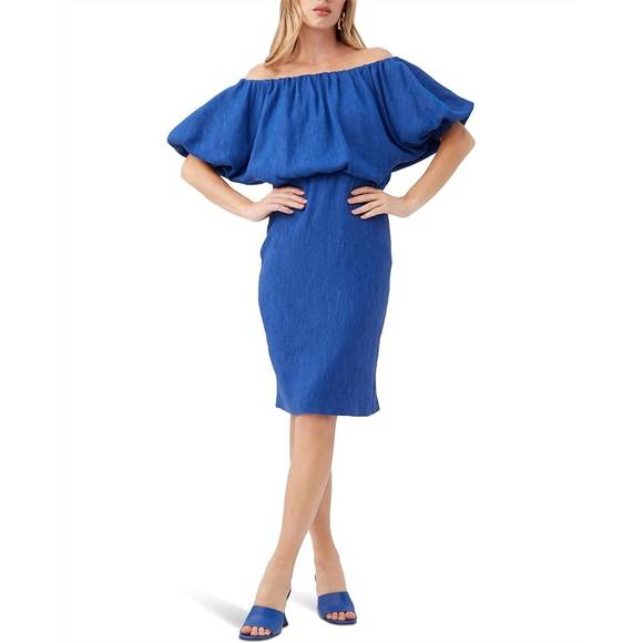 NEW TRINA TURK tatiana midi dress in admiral blue